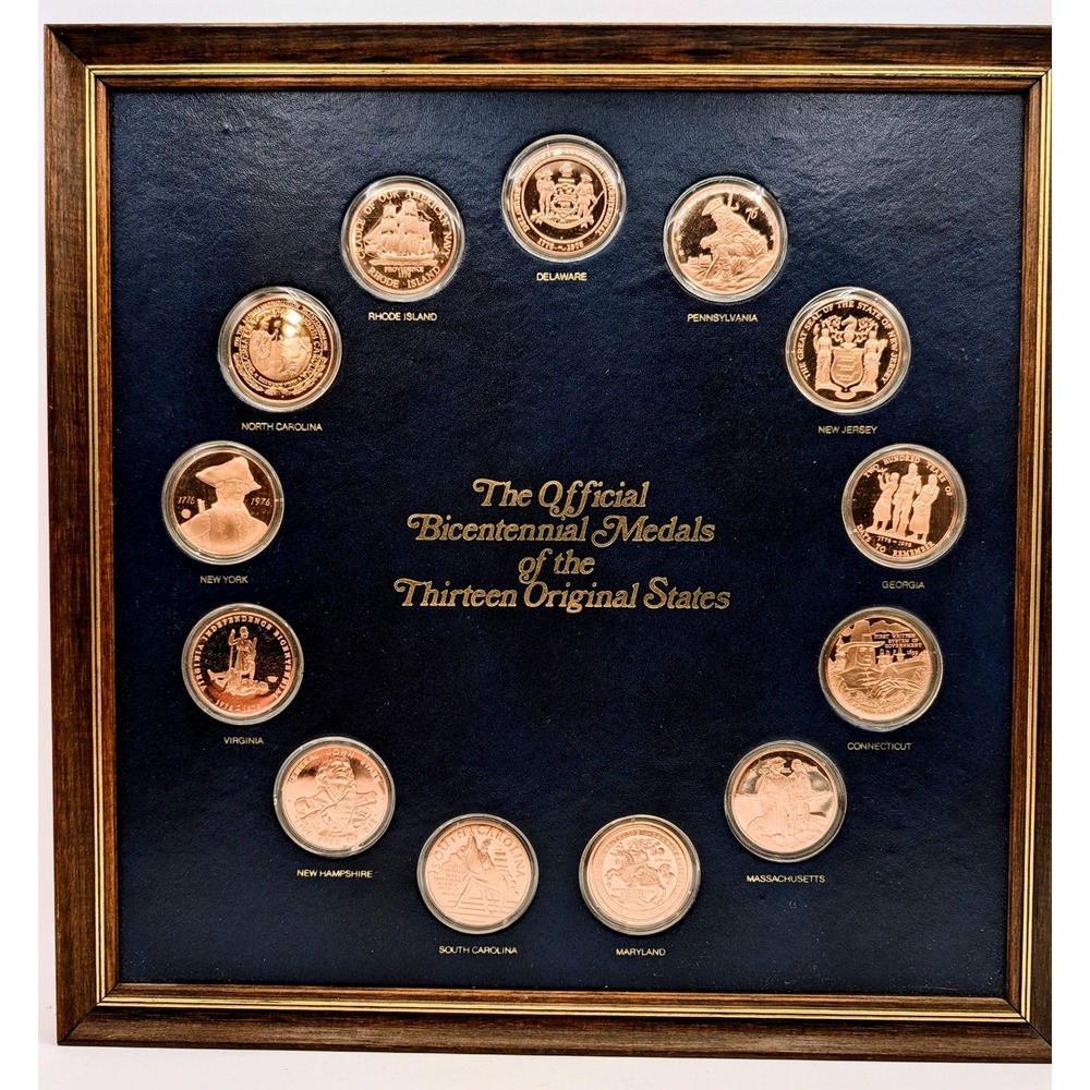 Franklin MInt Official Bicentennial Medals of the Thirteen Original States
